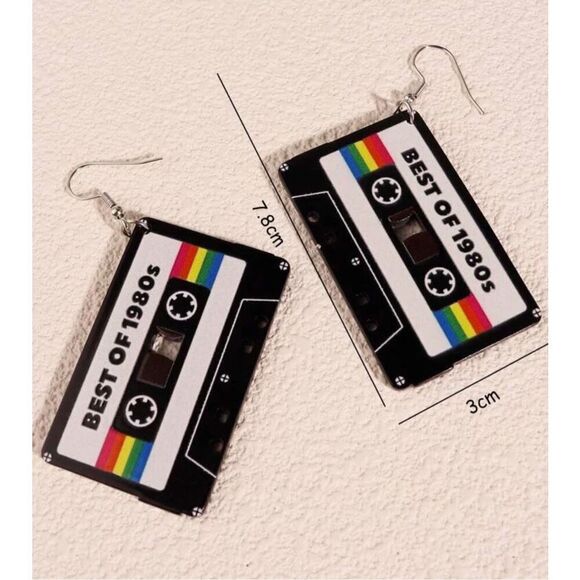 Art Deco Boom Box Earrings - Picture 4 of 5